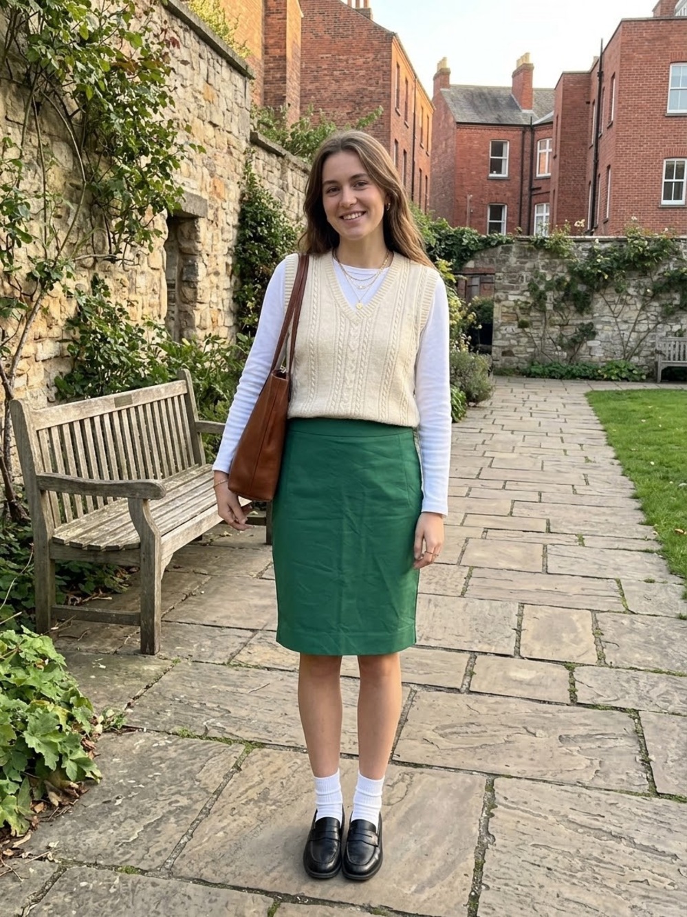 The Limited Emerald Green and Pencil Skirt